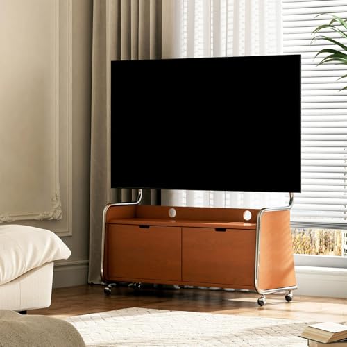 Soporte móvil para TV con ruedas y gabinete de almacenamiento miniatura 7