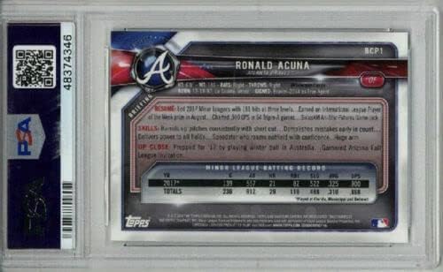 2018 BOWMAN PROSPECTS CHROME #1 RONALD ACUNA JR. BASEBALL CARD PSA 9 MINT