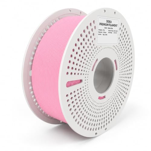 Image of 3IDEA PLA Matte 3D Printer Filament 1.75mm, Pink, 1KG with Reusable Spool, Dimensional Accuracy ±0.02mm, Premium Matte Finish, Smooth & Consistent Printing