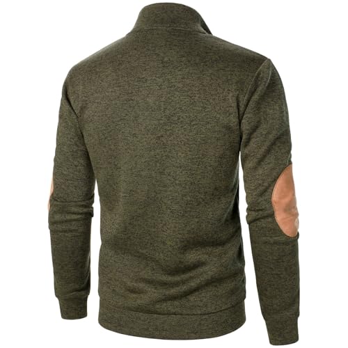 Mens Quarter Pullover Casual Lightweight Sweatshirts Long Sleeve Button Mock Neck Sweaters Soft Collared Shirt3