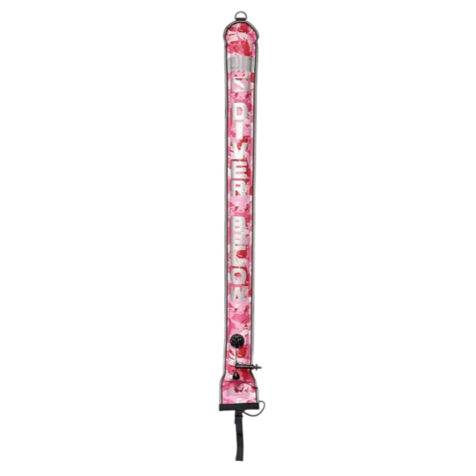 Harilla Boa Segnalazione Immersione Boa Subacquea Marcatura Galleggiante Cilindrica Segnalatore Riflettente Nylon Tpu con Anello di Fissaggio E Fascia, Rosa Mimetico, 1.5M 15CM