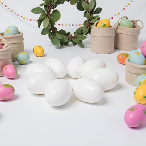 10 Stück künstliche Eier aus Kunststoff, künstliche Eier, DIY, Osterdekoration, Malerei und realistische Ei-Handwerk für Party, Heimdekoration