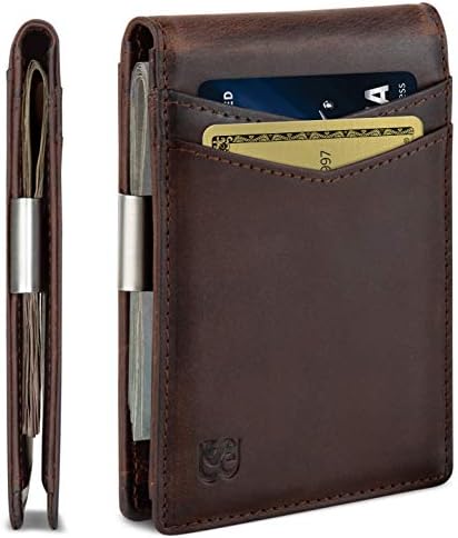 SERMAN BRANDS Money Clip Wallet - Mens Wallets slim Front Pocket RFID Blocking Card Holder Minimalist Mini Bifold