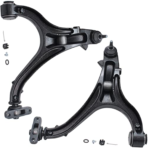 Image of Detroit Axle - 8pc Front End Control Arms Kit for Jeep 05-10 Grand Cherokee Commander, 4 Tie Rods 2 Lower Control Arms and Ball Joint 2 Upper Ball Joints 2005 2006 2007 2008 2009 2010 Replacement