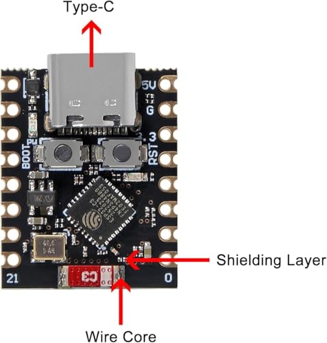 Image of ESP32 C3 Mini Development Board - WiFi & Bluetooth 5.0, 160MHz RISC-V Processor, Ideal for IoT Projects and Arduino Compatibility