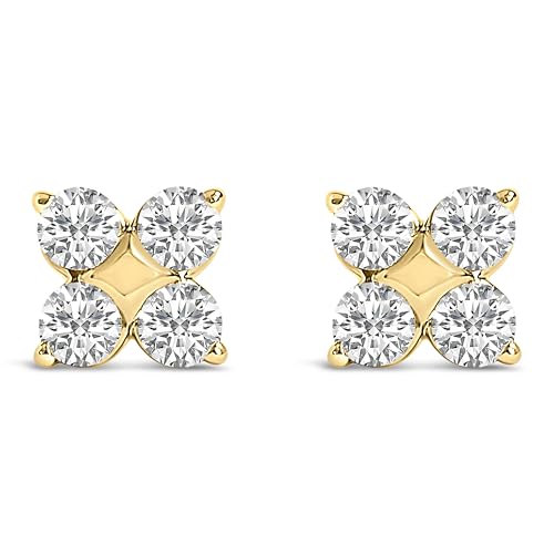 10K Yellow Gold 1/2 Cttw Lab Grown Diamond Snowflake Stud Earrings