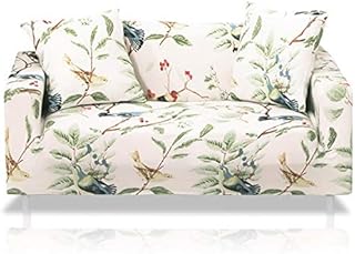 VanderHOME Sofa Slipcover 3 seater Sofa Covers Floral Printed Cover Elastic Anti-Slip Elastic Slipcover Furniture Protector for livingroom,Powder white