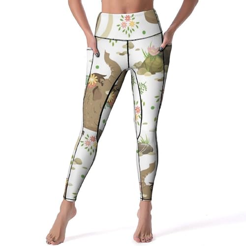 Legging de sport taille haute Éléphant Mignon gainant taille S