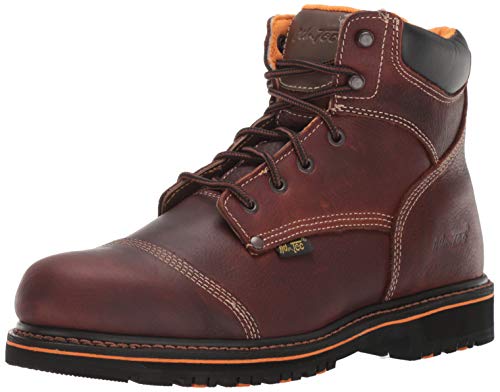 Bota de trabalho confortável masculina Ad Tec de couro trançado de 15 cm com bico macio