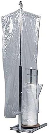 Single Roll Garment Bag Rack in Chrome 39-68 H Inches