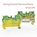 DWFSKZKV Spring Ground Terminal Block ST2.5-PE Din Rail Yellow Green Earthing Wire Cable Grounding Connector 2.5mm2(ST2.5-PE (1pcs))