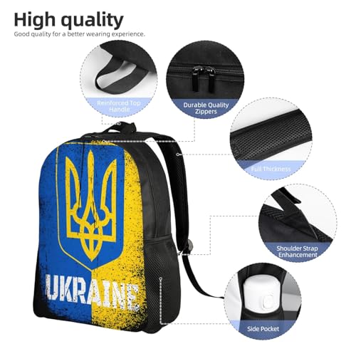 Ukraine Ukrainian Flag Backpack Simple Leisure Travel Backpack Outgoing Daypack 16 inch4