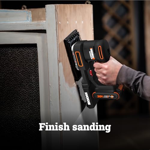 WORX Cordless Sander, 20V 10,000 orbits/minute Electric Sander, 5-in-1 Functions, Tool-less Sanding Pad Change, Tool Only, PowerShare thumbnail 4