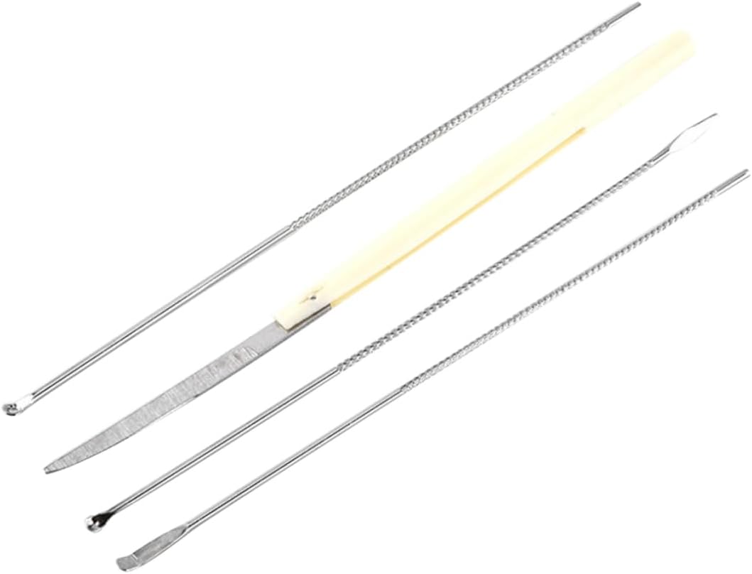 Stainless Steel Ear Spoon Set Ear Digger Kit Set Spiral Design Piece Earwax Removal Tool for Adults