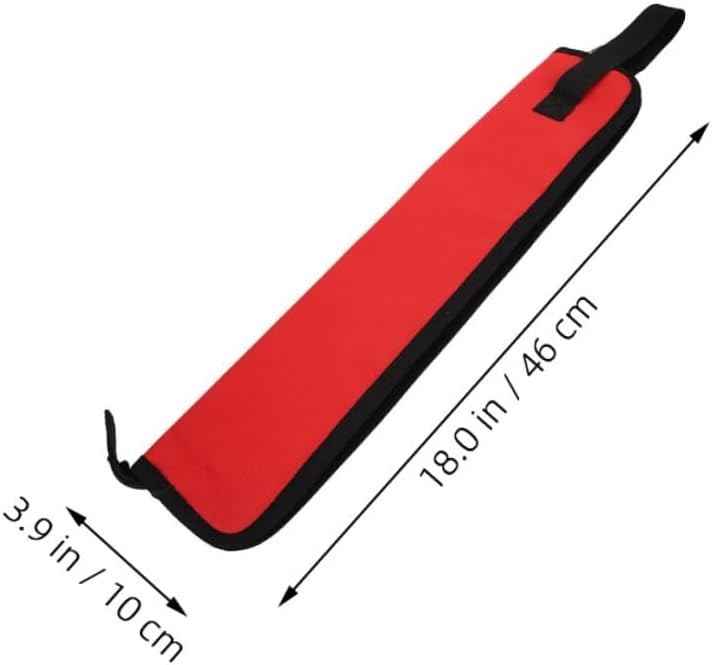 Ciieeo 2pcs Drumstick Storage Bag for Drummers, Portable Red Oxford Cloth Drum Stick Carrying Case with 18"x3.9" Size, Lightweight Drumstick Holder for Mallets, Brushes, and Percussion
