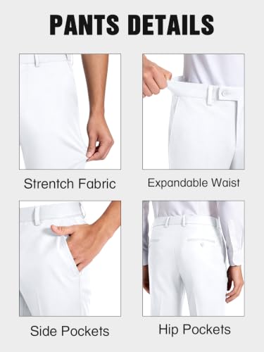 Image of WOMS Men's 3 Piece Suit Slim Fit,Mens Wedding Suit Groom Prom Tuxedo