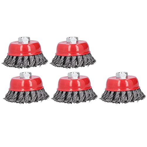 Steel Wire Brush, Easy Installation High Strength 5Pcs Wires Wheel for Parts Polishing for Rust Removal