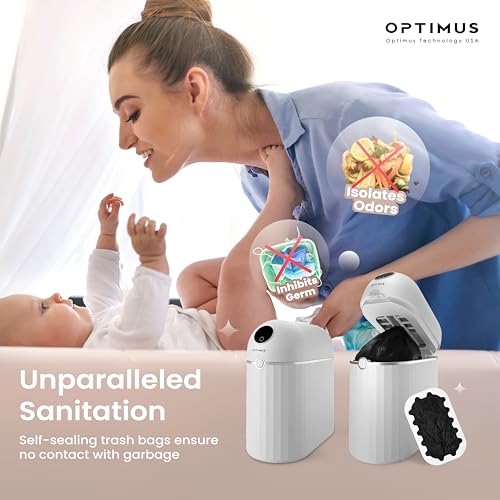 Image of Automatic Trash Can, Self Sealing and Self-Changing Smart Trash Can, Motion Sensor, Touchless Garbage can with lid for Kitchen Bathroom Office, 6 Refill Bag Rings (Neos)