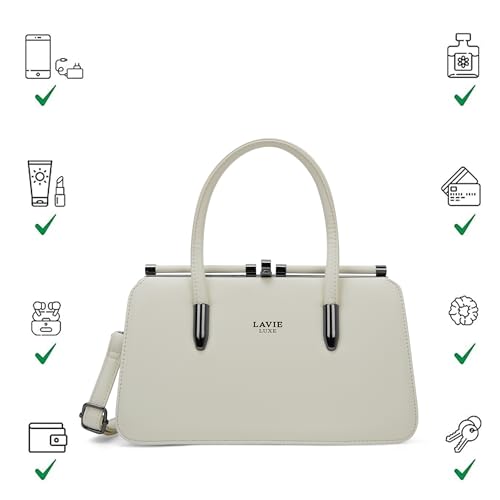Image of Lavie Luxe Women's Book Dual Handle Frame Satchel Handbag | Satchel Bag for Work | Ladies Purse | Stylish Shoulder Bag | Gift For Women