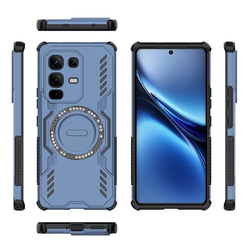 Pzwoxukhov Compatible with Infinix Note 50S 5G Case,Compatible with Magsafe,Skeletonized Heat Dissipation Design, Compatible with Infinix Note 50S 5G Magnetic Shockproof Phone case Blue