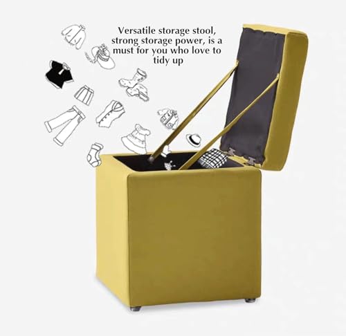 Chaise avec antidérapant pouf de rangement coton et lin - 6