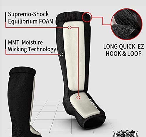 Wonzone Taekwondo Cloth Calf Shin Instep Protector Guards, Boxing Martial Arts Mma Training Foot Protective Gear For Men Women Kids Sparring Ufc Muay Thi Sparring Karate Foowear (Black,Large) #TOP1