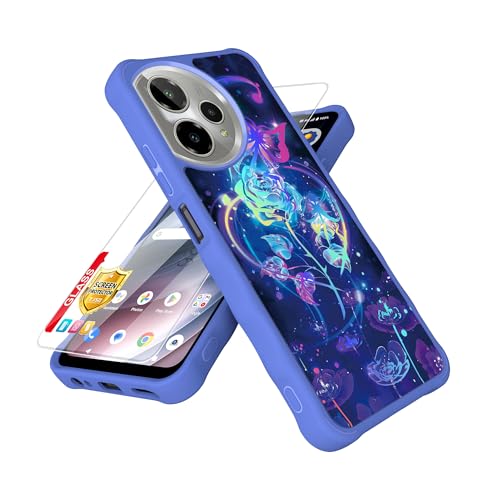 Compatible with Cricket ICON PRO 2026 Case [with Tempered Glass Screen Protector][Gold Glitter+Luminous] for ATT Motivate Pro 2 5G Phone Case Cover