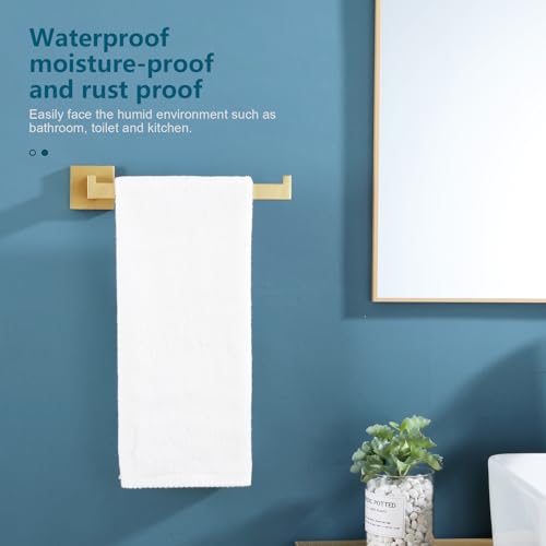 Image of KOKOSIRI Towel Bar Gold Hand Towel Holder for Bathroom Kitchen Hardware Stainless Steel Wall Mounted, Brushed Gold, B3003BG