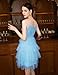 Dressystar Women's Tiered Sparkly Sequin Glitter Formal Prom Dress Mini Spaghetti Strap Tulle Cocktail Party Dresses Blue S