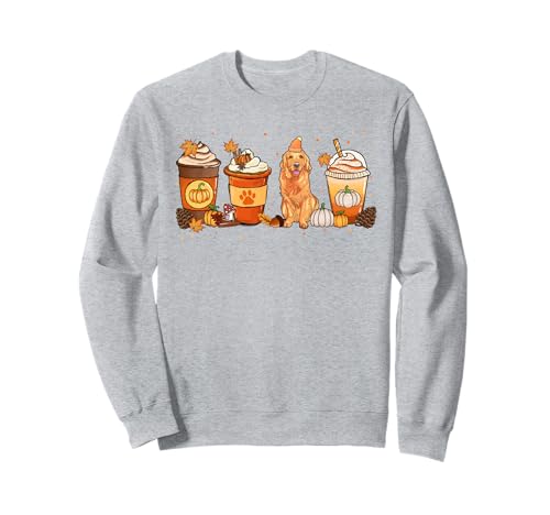 Pumpkin Spice Latte Golden Retriever Fall Thanksgiving Sweatshirt