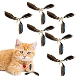 Eoixuqba 12 piezas de recambio de plumas de juguete para gatos, 16 cm, repuesto de juguete para gatos, reemplazo de hélice de pluma de gatito, reemplazo de pluma giratoria para gatitos, para tienda de