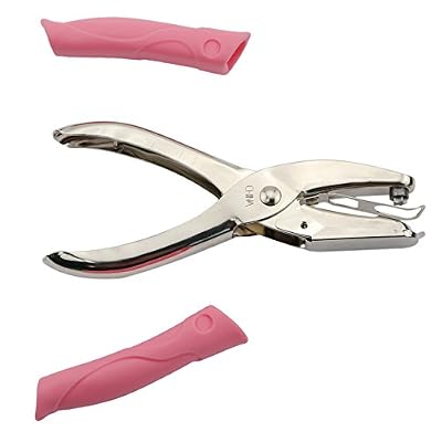IZTOSS Handheld 1/16 Inch Paper Punch with Pink Handle, 1 Hole Punch, Small Hole Punch for Kids and Adults