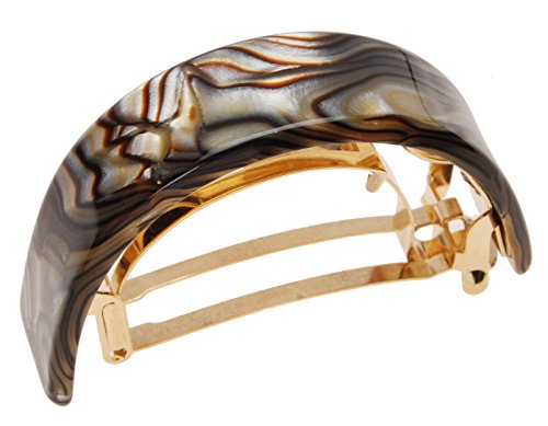 France Luxe Skinny Rectangle Ponytail Barrette - Onyx