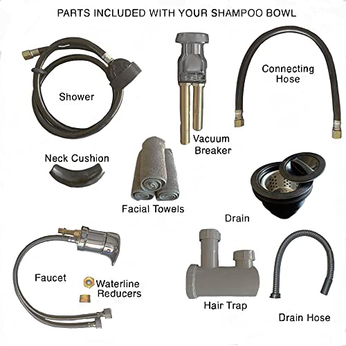 Tilting Abs Plastic Shampoo Black Bowl Floor Cabinet Salon Chair Lumbar Support Tlc-B36-Tilt-Fc-216 #TOP5