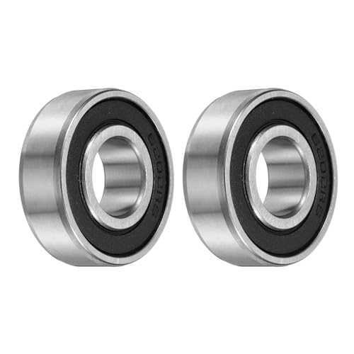 sourcing map 2pcs 6202-2RS Bearing 15x35x11mm, Chrome Steel Double Rubber Seals Precision Bearing, Lubricated Deep Groove Ball Bearings, P6 (ABEC 3)