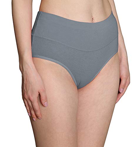 Image of Innersy Women's 5 Pack High Waist Tummy Control Solid Color Cotton Briefs Panties