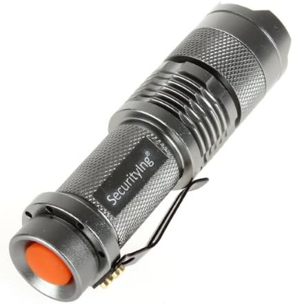 Securitying 3.5W 300 Lumens Mini XPE Q5 Zoomable LED Flashlight Adjustable Focus Portable LED Light Lamp Flashlight Torch - Silver