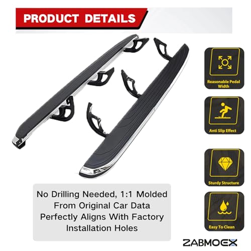 2Pcs Running Boards para Acura MDX 2014-2021 Negro Aluminio miniatura 6
