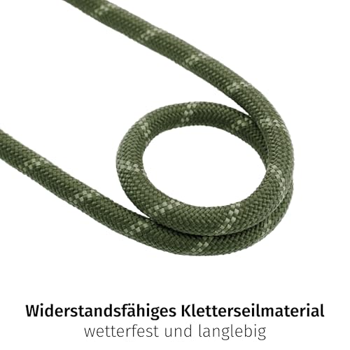 Floxik Tauleine für Hunde Grün | Innovative 1,5m Hundeleine mit Zwei Griffen und reflektierenden Nähten für mittelgroße & große Hunde | wetterbeständiges & belastbares Kletterseilmaterial