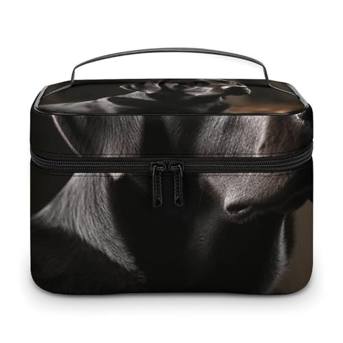 Foldable Travel Luggage Bag for Men And Women, Dry And Wet Separation Portable Travel Luggage Bag, Black Labrador Printed Waterproof Sports Luggage Bag, Fitness Bag