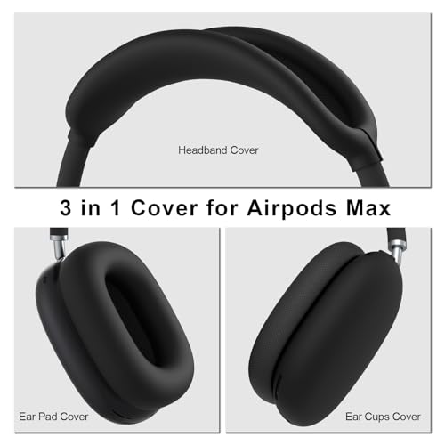 Image of Tobfit Silicone Case for AirPods Max Headphones - Anti-Scratch Cover for Earcups & Headband, Soft & Sweat-Resistant Skin for Apple AirPods Max
