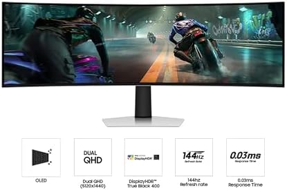 Samsung 49" Odyssey OLED G9 (G91SD) Dual QHD QD-OLED Curved Gaming Monitor - 1