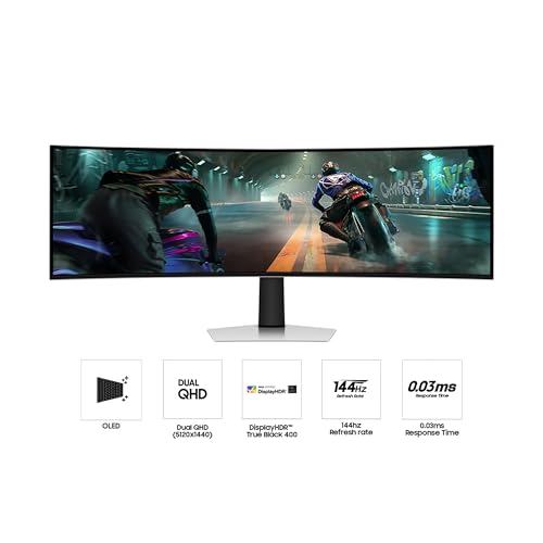 Samsung 49" Odyssey OLED G9 (G91SD) Dual QHD QD-OLED G-Sync Compatible Curved Gaming Monitor, 144Hz, 0.03ms, AMD FreeSync Premium Pro, Ergonomic Stand, 3 Year Warranty, LS49DG910SNXZA by Samsung - Image 2