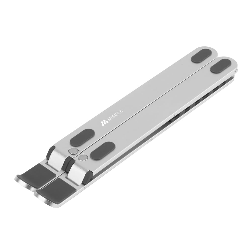 MISURA | Soporte Ergonómico Portátiles y Tablets, Plegable por Completo, 6 Posiciones de Inclinación, Aluminio y Silicona | ME12