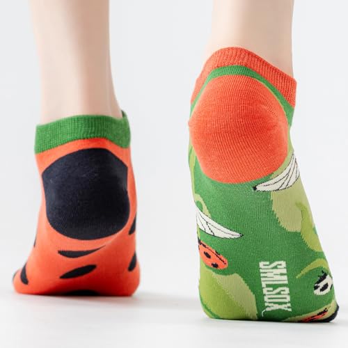 Image of 2 Pairs Funny Cartoon Animal Print Cotton Ankle Socks for Women Teens