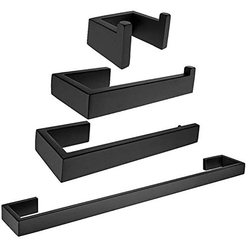 Juego de accesorios de baño con toallero de barra y perchero de acero inoxidable anticorrosión 2