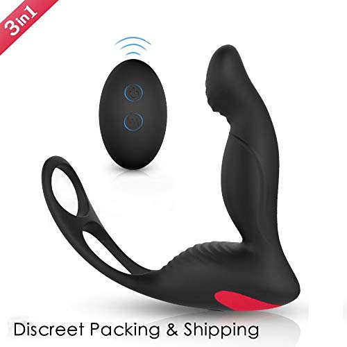 3-in-1 Cordless Remote Control Plug Vibrating Anál Stimulator 9 Stimulation Patterns, Rechargeable Próstátê