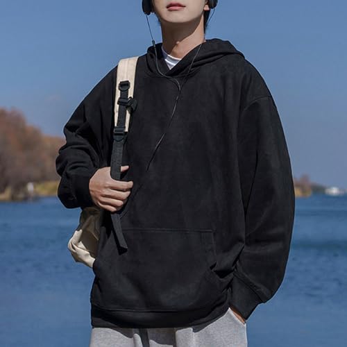 JEShifangjiusu Mens Sherpa Hoodie Pullover Winter Fleece Lined Hoodies Casual Fuzzy Hooded Sweatshirt Outwear with Pocket2