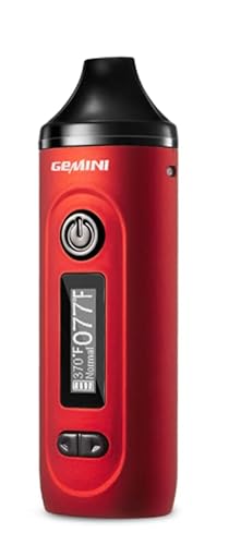 Evaporador de hierbas secas IOUQ Gemini Control de temperatura completo Soporte de pantalla multifunción Carga tipo C Fácil de usar (Rojo) Cover