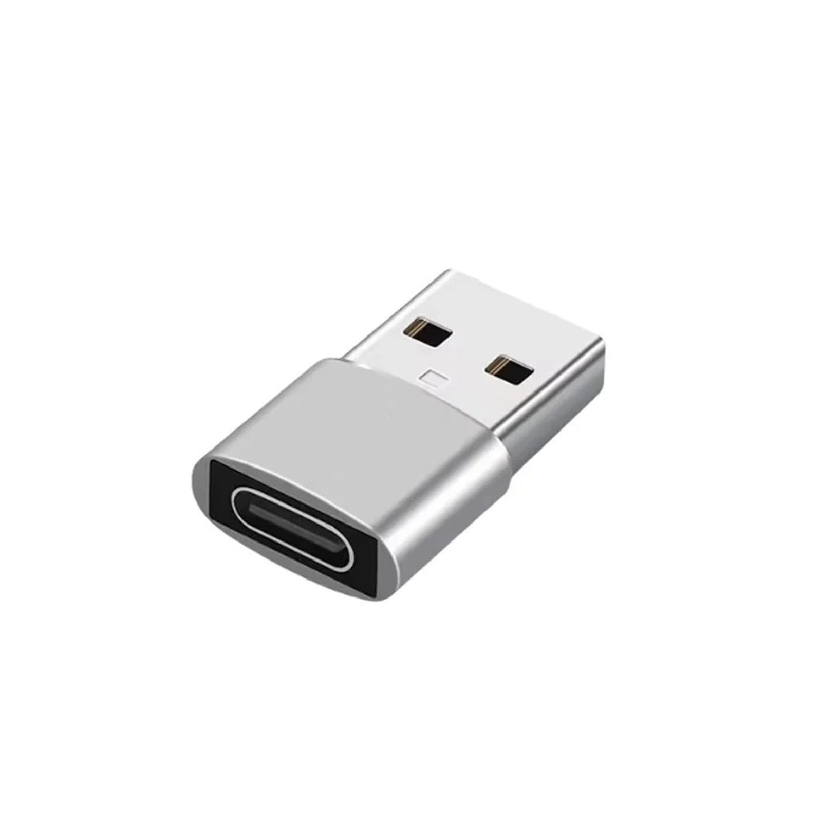 2 adattatori OTG da USB a tipo C, da USB-A maschio a USB-C femmina, per MacBook (argento e nero)